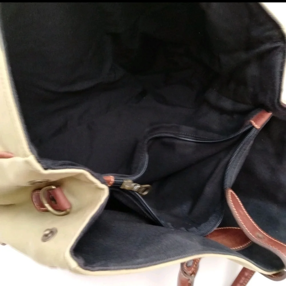 Ettinger London Tote Bag Tan/Brown Canvas/Leather Large